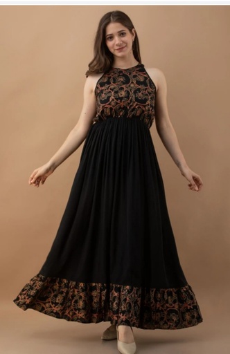 ★PURSHOTTAM WALA Women Ethnic Dress Black Ankle Length Dress